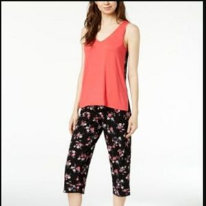 Alfani Printed-Panel Pajama Set Kaleido Geo